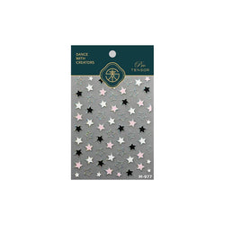Punk Star Shiny Laser Five-pointed Star White Black Pink Hollow Out Delicate Sparkle Adhesive Nail Art Stickers Manicure Decals (ONLINE ORDER ONLY)