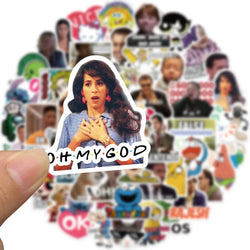 50/100pcs Funny Meme Graffiti Stickers Vinyl Waterproof for Laptop Phone Case Notebook Water Bottle Toy  DIY Decor Sticker Toys (Online Order Only)