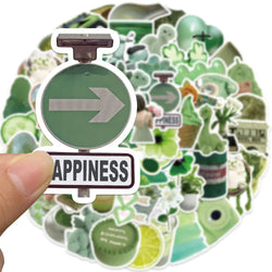 10/30/60PCS Ins Style Green Cartoon Cute VSCO Stickers Aesthetic Luggage Skateboard Phone Guitar Graffiti Sticker For Girls Kids (ONLINE ORDER ONLY)