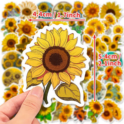 10/30/50pcs Cartoon You Are My Sunshine Sunflower Stickers Laptop Notebook Phone Suitcase Car Decoration Sticker Decals Kids Toy (Online Order Only)