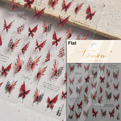 Gradual Asymmetric Butterfly Rose Flower Moon Ancient Poem 5D Reliefs Self Adhesive Nail Stickers JellyManicure Decals Wholesale (Online Order Only)