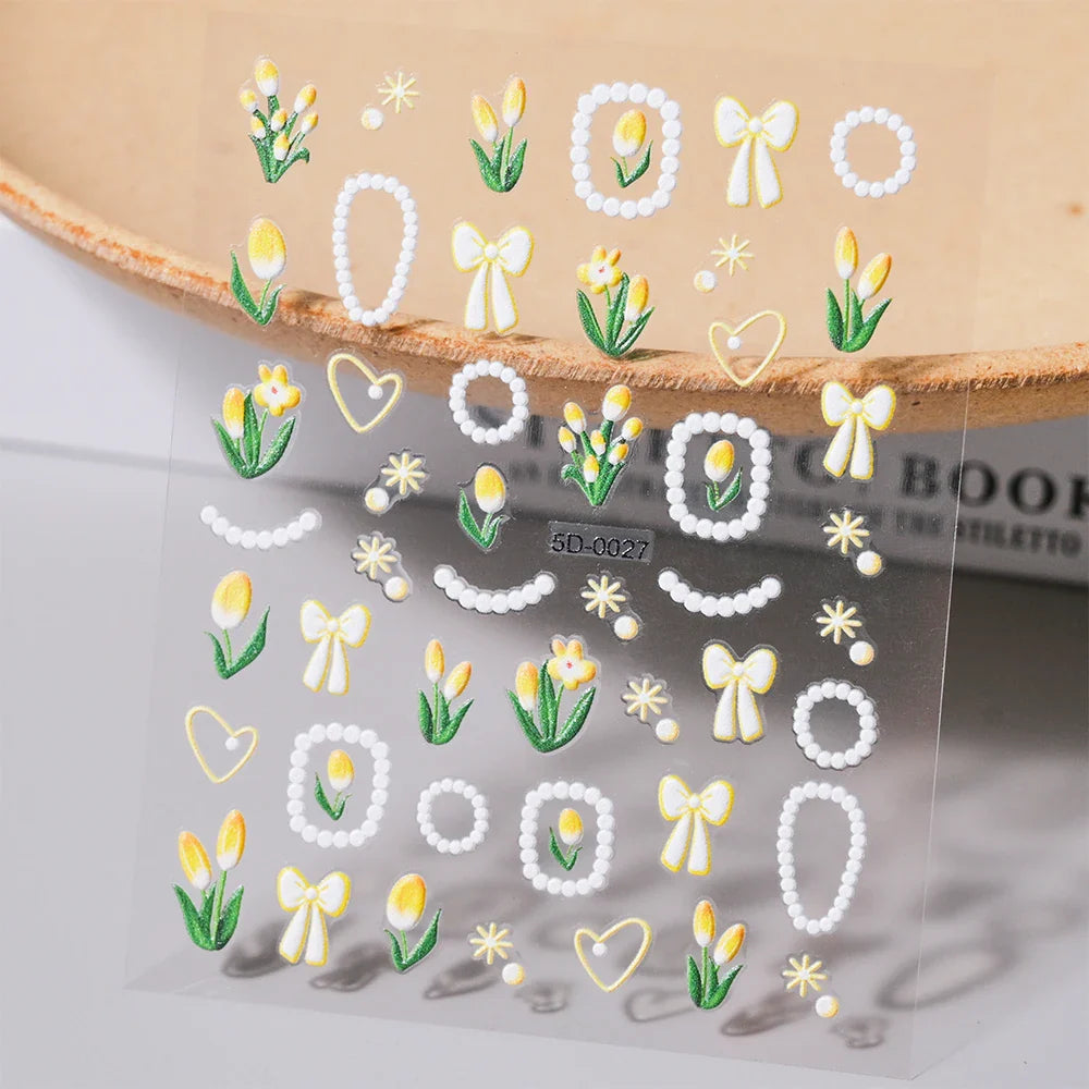 1Sheet Valentine's Day Decals 5D Nail Art Stickers Heart Self-Adhesive Slider Love Letters DIY Manicure Accessories "Dopamine" % (ONLINE ORDER ONLY)