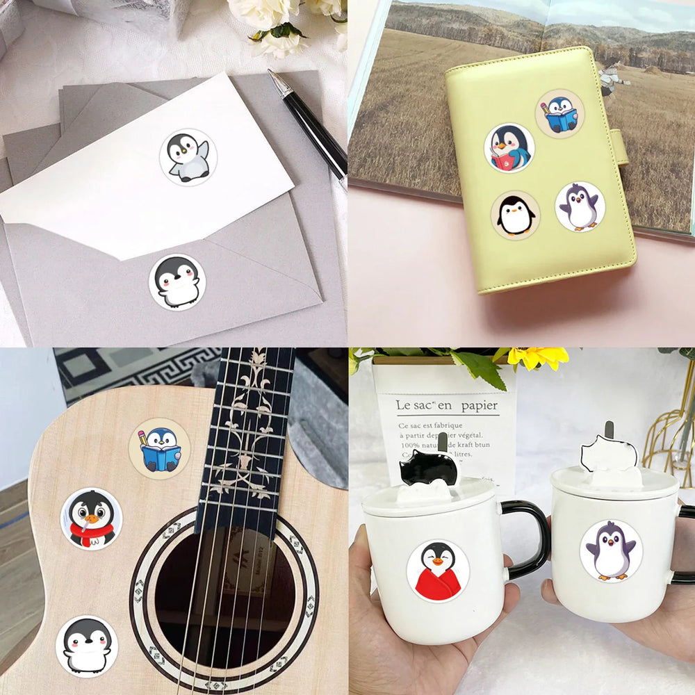100-500pcs Cartoon Penguin Stickers For Kid Funny Decal Toy Gift DIY Decoration Label Cute Animal Label Stationery Sticker (Online Order Only)