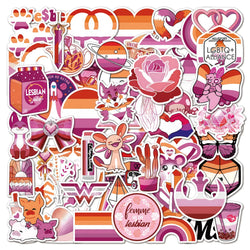Lesbian Pride Stickers Pack - Water Bottle, Laptop, Phone, Skateboard Decals (Online Order Only)
