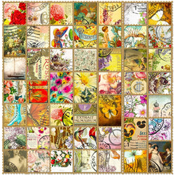 Vintage Flower Butterfly Stamp Waterproof Stickers - Retro Decals for Laptop, Notebook, Guitar, Phone (Online Order Only)