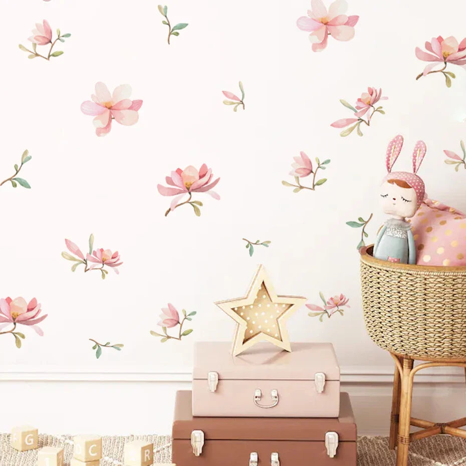 Boho Flower Botanical Wall Decals Vinyl Stickers for Nursery Kids Room Decor (Online Order Only)
