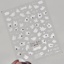 Gradient Halo Dyeing Dark Red Rose Flower Rhinestone Lace Bow Heart 3D Self Adhesive Nail Art Decoration Sticker Manicure Decals (ONLINE ORDER ONLY)