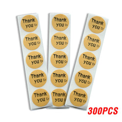 100-500pcs Round Natural Kraft Handmade Stickers Scrapbooking For Package Adhesive Thank You Sticker Seal Labels Stationery (ONLINE ORDER ONLY)
