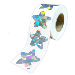 100-500pcs Holographic Star Silvery Stickers For Kids Reward Foil Star Stickers Labels For Wall Crafts Classroom Supplies 1inch (ONLINE ORDER ONLY)