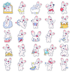 10/30/50PCS Strawberry Bunny Stickers Cute Animal Decals DIY Scrapbook Fridge Luggage Laptop Phone Guitar Bike Cartoon Sticker (Online Order Only)
