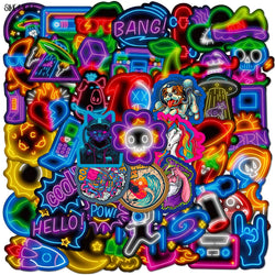 Cartoon Neon Light Stickers Pack for Kids DIY Car Guitar Luggage Laptop Decals (Online Order Only)