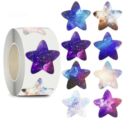 500pcs/roll Holographic Color Star Stickers for Wall Crafts Classroom Teachers Supplies for Kids Reward Foil Star Label Stickers (Online Order Only)