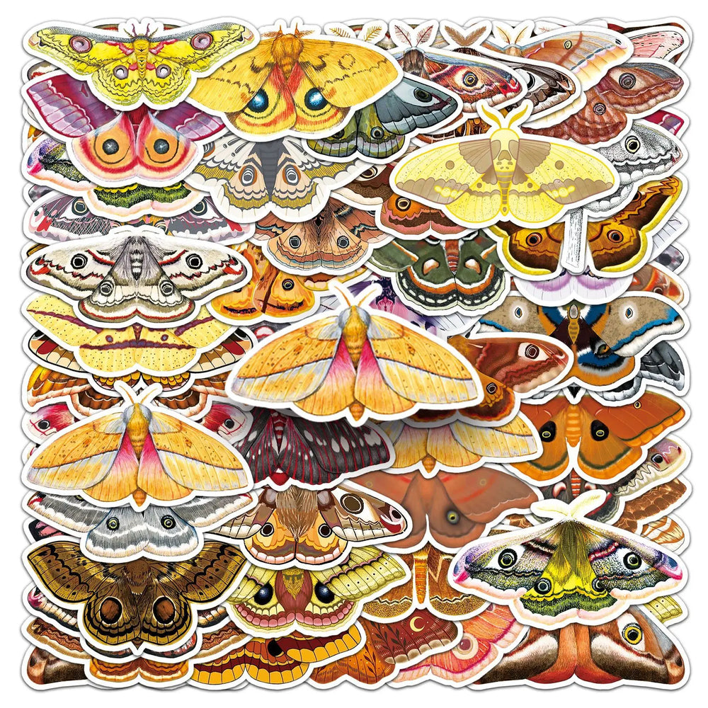 Moth Cartoon Stickers: Insect Graffiti Decals for Scrapbook, Laptop, Phone, Bike, Guitar, Luggage (ONLINE ORDER ONLY)