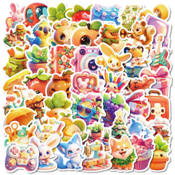 50pcs 3D Round Graffiti Stickers for Helmet, Wall, Desktop Decoration (Online Order Only)