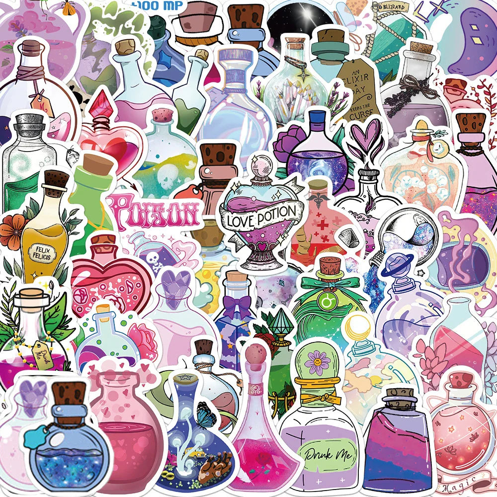 Cartoon Magic Potion Stickers for Laptop Phone Luggage Decoration (Online Order Only)