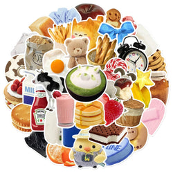 Cartoon Food Stickers Pack for Fridge, Phone, Laptop, Car, Wall, Kids Gift (Online Order Only)