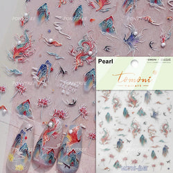 Yunjin Brocade Shawl Tassel Pendant Traditional Chinese Costumes and Ornaments Self Adhesive Nail Art Stickers Manicure Decals (ONLINE ORDER ONLY)