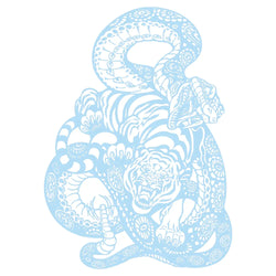 Anime Detachment Car Stickers Tiger And Snake Body Big Picture Decoration Movement Style Die Cutting Waterproof PVC Vinyl Decals (ONLINE ORDER ONLY)