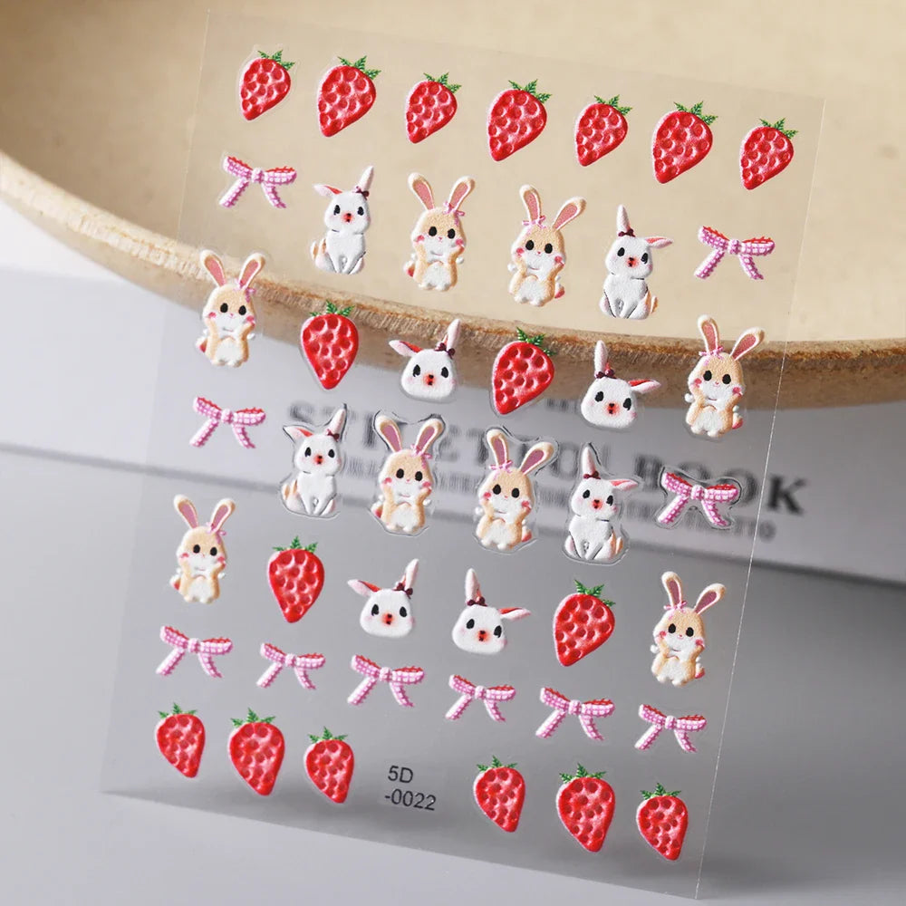 1Sheet Valentine's Day Decals 5D Nail Art Stickers Heart Self-Adhesive Slider Love Letters DIY Manicure Accessories "Dopamine" % (ONLINE ORDER ONLY)