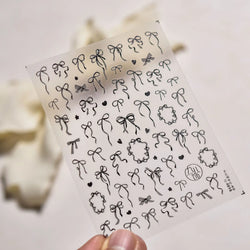 Colourful Tender Bowknot Embossment Shiny Tie Delicate Elegant 3D 5D Self Adhesive Nail Art Stickers Rhinestone Manicure Decals (ONLINE ORDER ONLY)