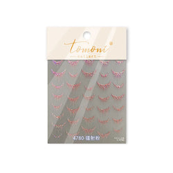 French Romantic Tassel Crescent Moon Laser Charming Gold Silver Arc Self Adhesive Nail Art Stickers Hot Stamping Manicure Decals (Online Order Only)
