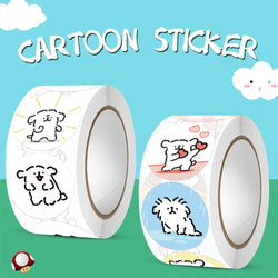 New  Sticker  Dog Cat Kids Reward Sticker Yellow Labels Happy Animal dog   Sticker Kids Toys School Teacher Student Stationery (Online Order Only)