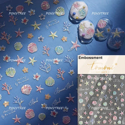 Beach Colourful Conch Dolphin Shell Starfish Jellyfish Star Summer Sea Wave Vacation Mode Water Bubble Nail Art Stickers Decals (Online Order Only)