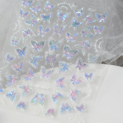 1pcs Pink Christmas Nail Stickers Shiny Shell Light Nail Art Parts Stickers Cute Snowflakes Star Wreath Nail Decorations Decals* (ONLINE ORDER ONLY)