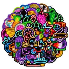 50Pcs New Neon Series Graffiti Stickers Suitable for Laptop Helmets Desktop Decoration DIY Stickers Toys Wholesale (ONLINE ORDER ONLY)
