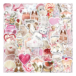 Kawaii Pink Cartoon Stickers Cute Decals for Suitcase Fridge Phone Laptop Car (Online Order Only)