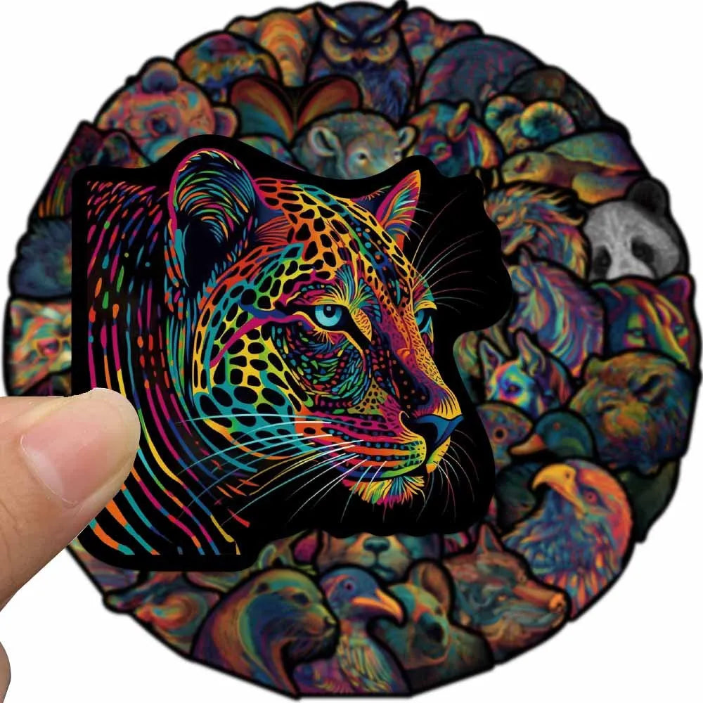 10/30/50PCS Psychedelic Line Animals Cartoon Stickers Novel Decals DIY Skateboard Guitar Laptop Motorcycle Classic Toy Sticker (ONLINE ORDER ONLY)