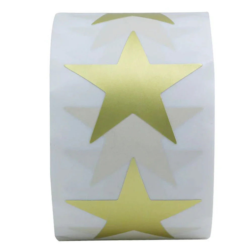 500pcs/roll Holographic Color Star Stickers for Wall Crafts Classroom Teachers Supplies for Kids Reward Foil Star Label Stickers (Online Order Only)