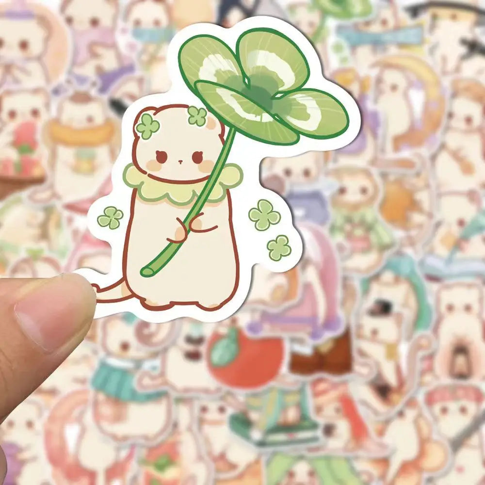 50PCS Cute Animal Ferret Sticker Waterproof Decoration DIY Scrapbook Cup Laptop Luggage Helmet Kids Toy Decal (ONLINE ORDER ONLY)