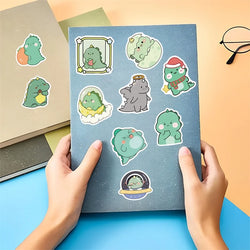 10/30/50PCS Kawaii Green Dinosaur PVC Sticker Aesthetic Korean Children's Decoration Scrapbooking Stationery School Supplies (ONLINE ORDER ONLY)