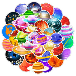 Cool Planet Cartoon Stickers - 10/30/50PCS for Motorcycle, Luggage, Skateboard, Toy, Graffiti (ONLINE ORDER ONLY)