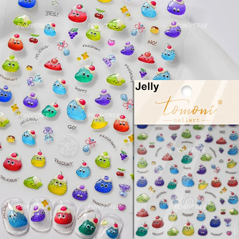 Colorful Swimsuit Bikini Fresh String Bag Vegetables Fruits Summer Beach Underwear Sunscreen Nail Art Stickers Manicure Decals (ONLINE ORDER ONLY)