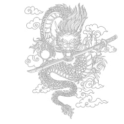 Japane Anime Detachment Car Sticker For Katana And Black Dragon Decoration Movement Style Die Cutting Waterproof PVC Vinyl Decal (ONLINE ORDER ONLY)