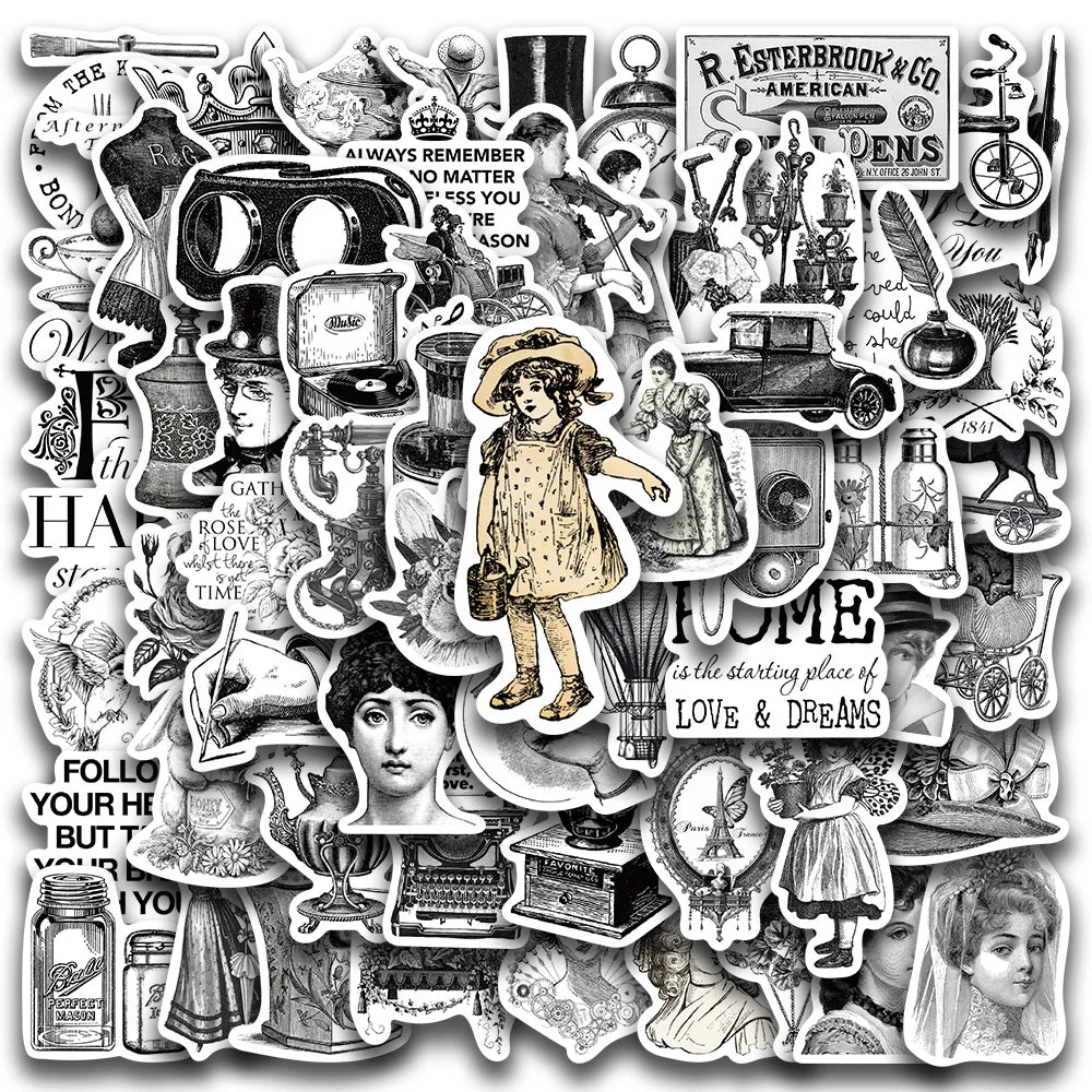 64PCS Gothic Graffiti Stickers for Laptop, Luggage, Guitar, Skateboard, Car (Online Order Only)