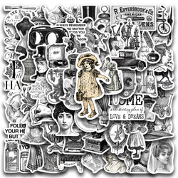 64PCS Gothic Graffiti Stickers for Laptop, Luggage, Guitar, Skateboard, Car (Online Order Only)