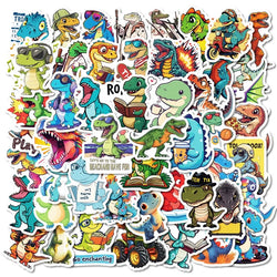 10/30/50PCS Kawaii Fashion Dinosaur Sticky PVC Sticker Aesthetic Stationery DIY Decoration Scrapbooking School Supplies for Kids (ONLINE ORDER ONLY)