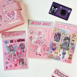 Korean ins Devil Angel Girl Stickers Diary Scrapbooking DIY Album Decoration Sticker Aesthetic Personalized Kawaii Stationery (ONLINE ORDER ONLY)