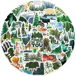 Natural Landscape Forest Animal Stickers 10/30/50pcs - DIY Decals for Motorcycle, Suitcase, Phone, Bike, Kids (ONLINE ORDER ONLY)
