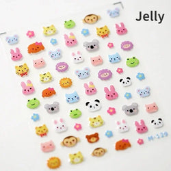 Bowknot Dog puppy Christmas Hat Strawberry Cake Food Coffee Cherry Love Heart Adhesive Nail Art Sticker Reliefs Manicure Decals (Online Order Only)