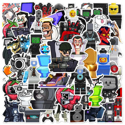 Skibidi Toilet Game Stickers - 10/30/50/100pcs Waterproof Cartoon Decals for Phone, Skateboard, Laptop, Car (Online Order Only)