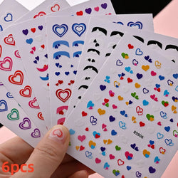 6 Sheets Moon/Star Nail Art Sticker Adhesive Gold Color Sticker Sheets Universal Constellation Shapes Sticker Art Decoration (ONLINE ORDER ONLY)