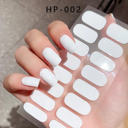 Nude Pink French Semi-Cured Gel Nail Patch Slider Adhesive Waterproof Long Lasting Full Cover Gel Nail Sticker UV Lamp Needed *^ (ONLINE ORDER ONLY)