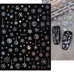 3D Snowflake Nail Art Decals Sliver Bronzing 3D Christmas Nail Art Decoration Self Adhesive Winter Christmas New Year Slides Y2K (ONLINE ORDER ONLY)