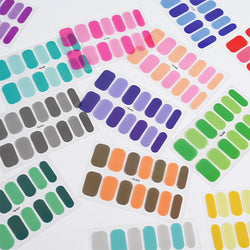 14Tips Solid Color Stickers Nail Art Supplies European & American Simple Decals Oil Film Decals Press on Nails Stickers Designer (ONLINE ORDER ONLY)