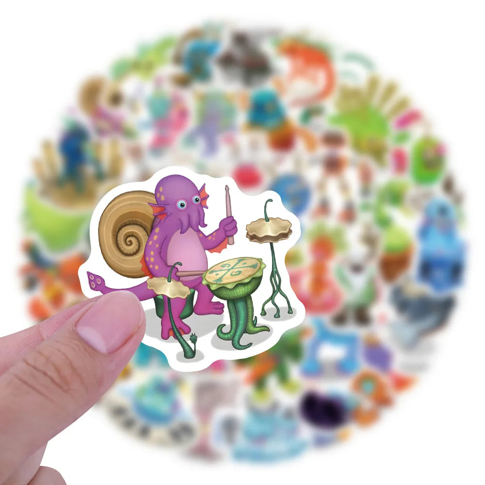 10/30/60PCS My Singing Monster Stickers Funny Music Game Sticker Scrapbook DIY Laptop Guitar Car Bike Skateboard Graffiti Decals (ONLINE ORDER ONLY)