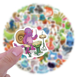 10/30/60PCS My Singing Monster Stickers Funny Music Game Sticker Scrapbook DIY Laptop Guitar Car Bike Skateboard Graffiti Decals (ONLINE ORDER ONLY)